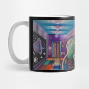 Transparent Man in Hallway Mug